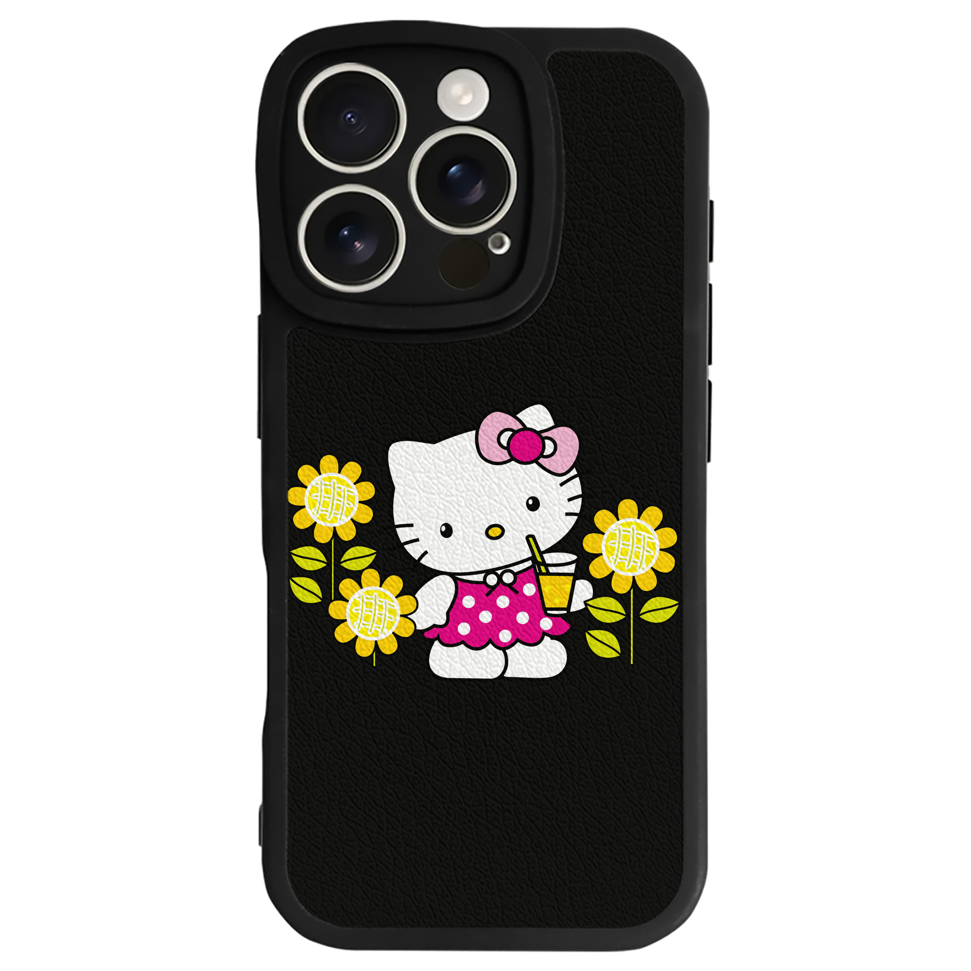 （画像用） Hello Kitty ハローキティ 【iPhone 16シリーズ対応】シリコンスマホケース（レザー調） 材質：シリコン